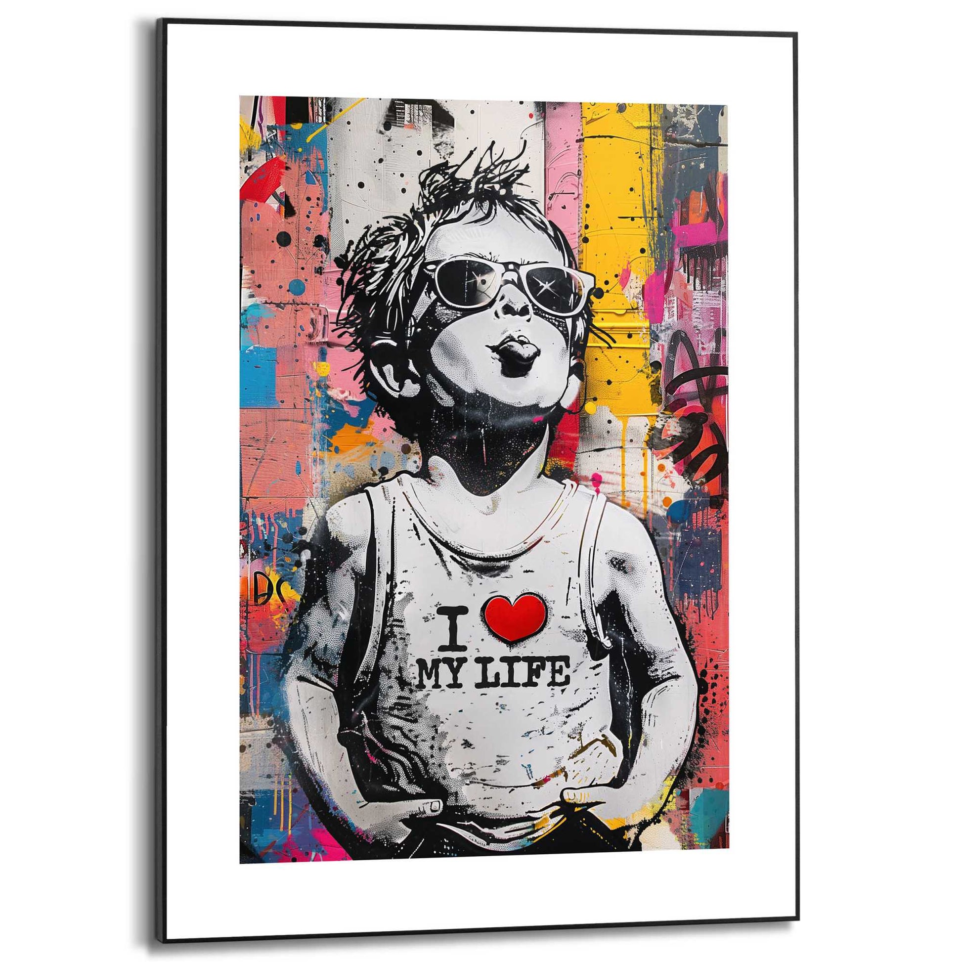 Framed in Black Little Rebel - colourful 70x50