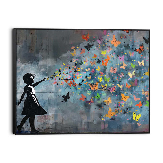 Canvas walldecoration Balloon Girl Dark 60x80
