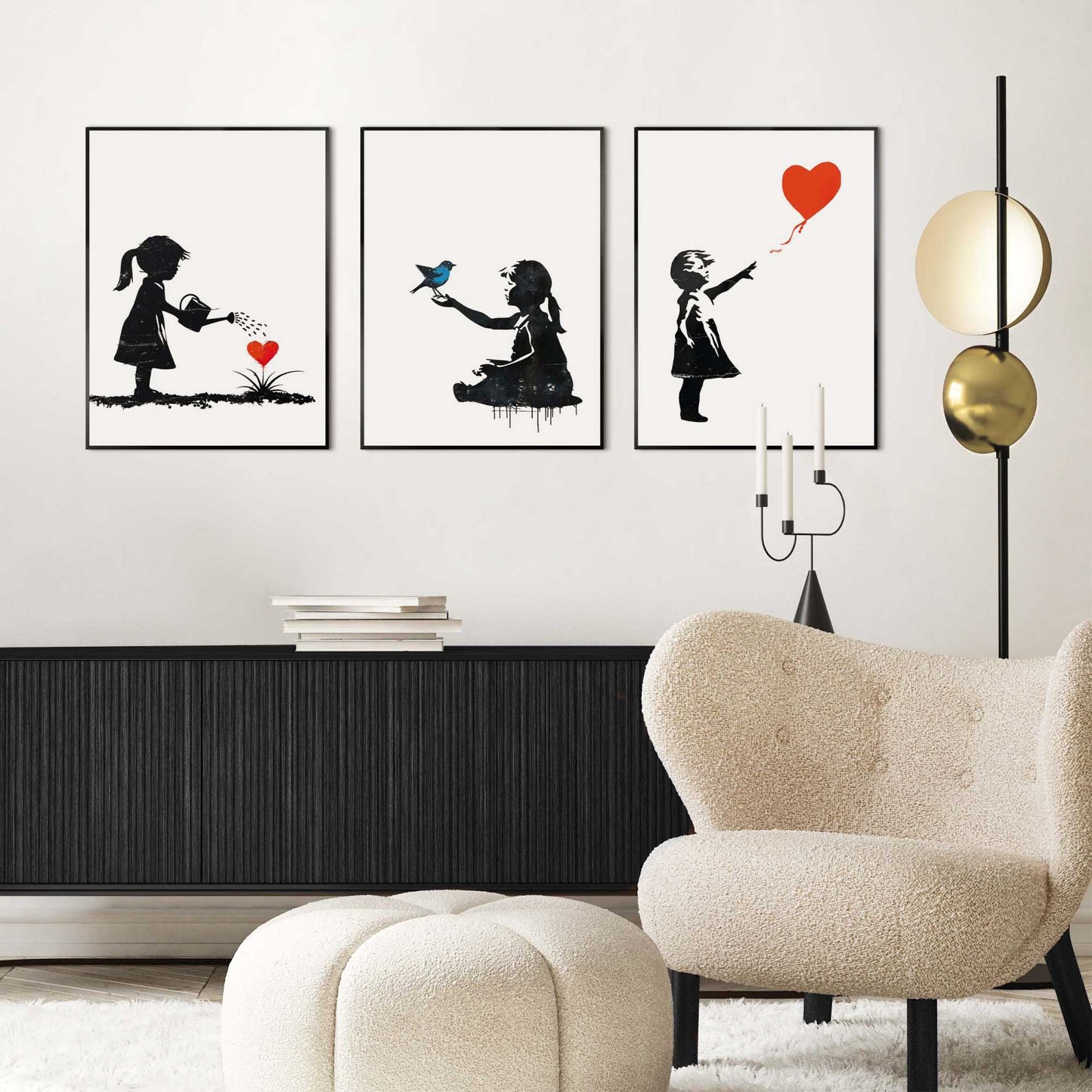 Framed in Black Girl Streetart Set 40x30