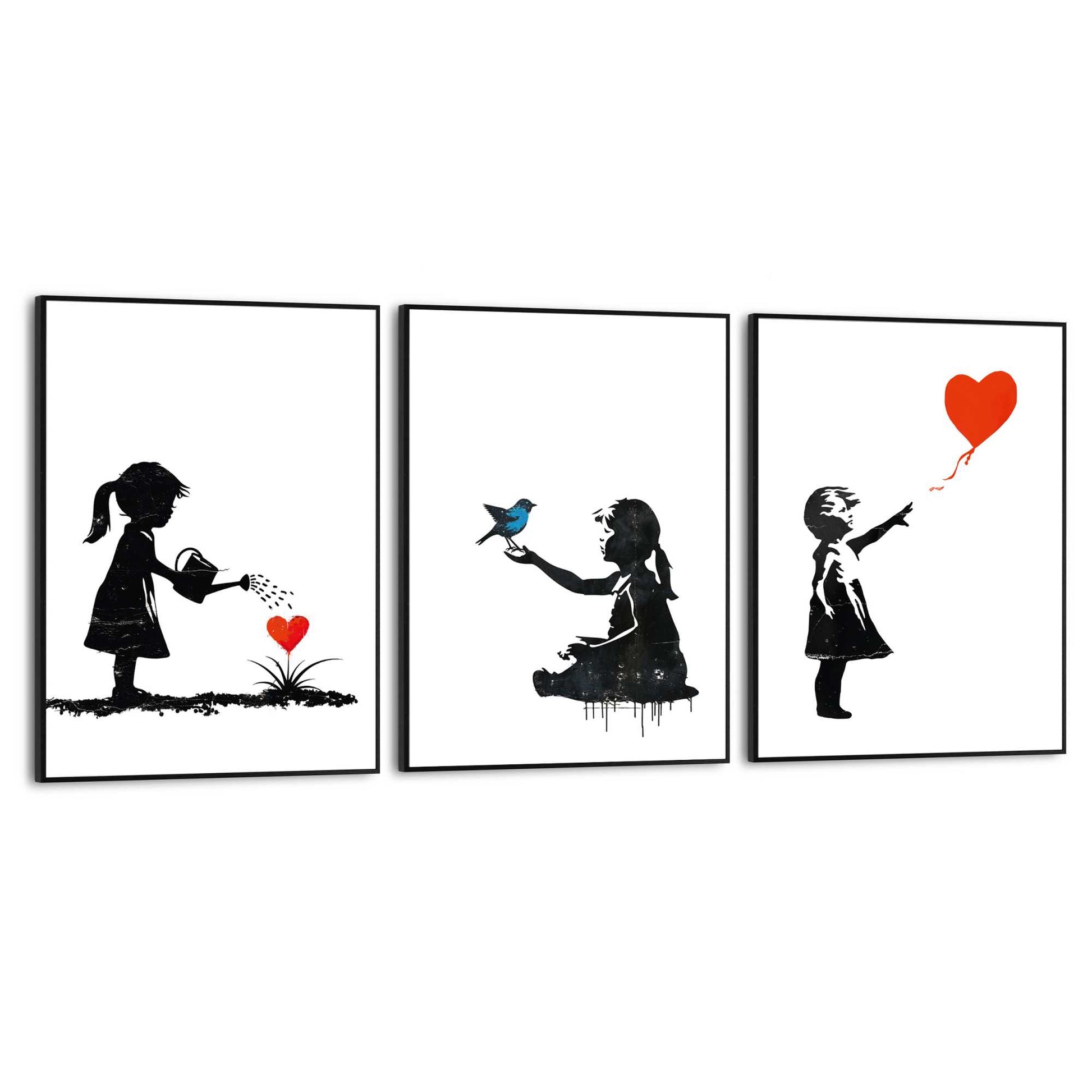 Framed in Black Girl Streetart Set 40x30