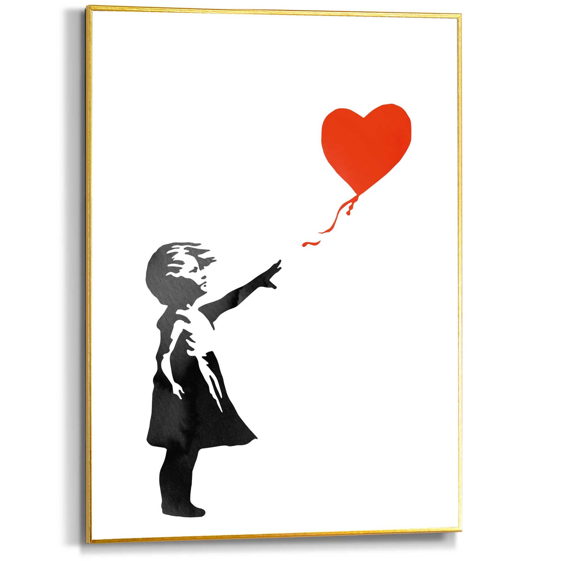 Framed in Gold Girl with Red Balloon 70x50