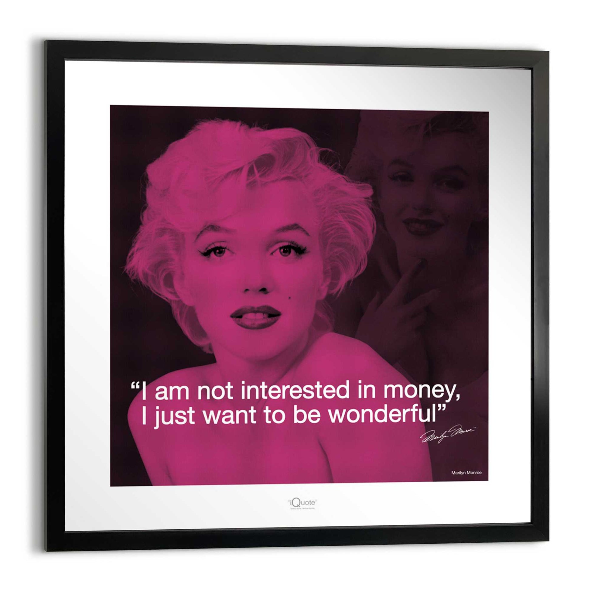 Iconic print in Frame Marilyn Monroe - quote 40x40