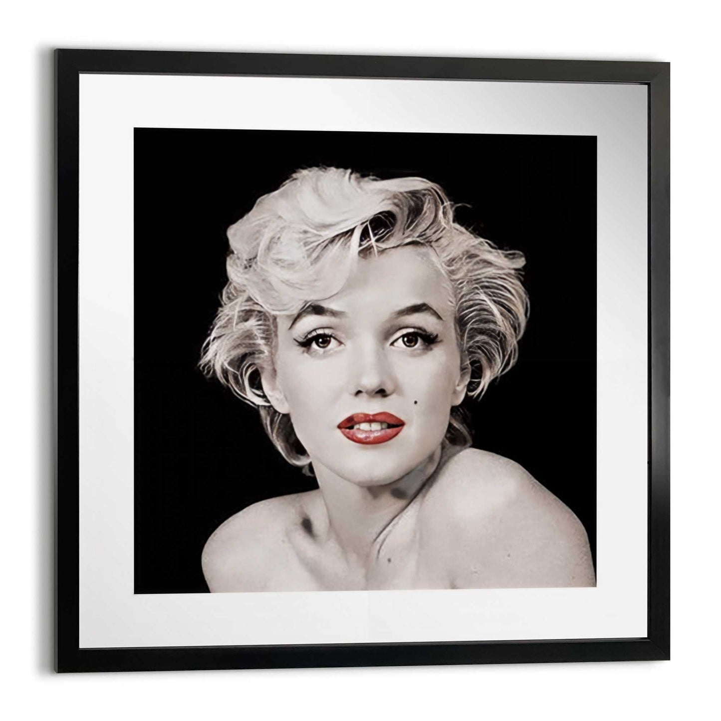Iconic print in Frame Marilyn Monroe - red lips 40x40