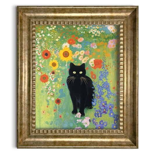 Stylish print in baroque frame Gustav's Cat 65x55