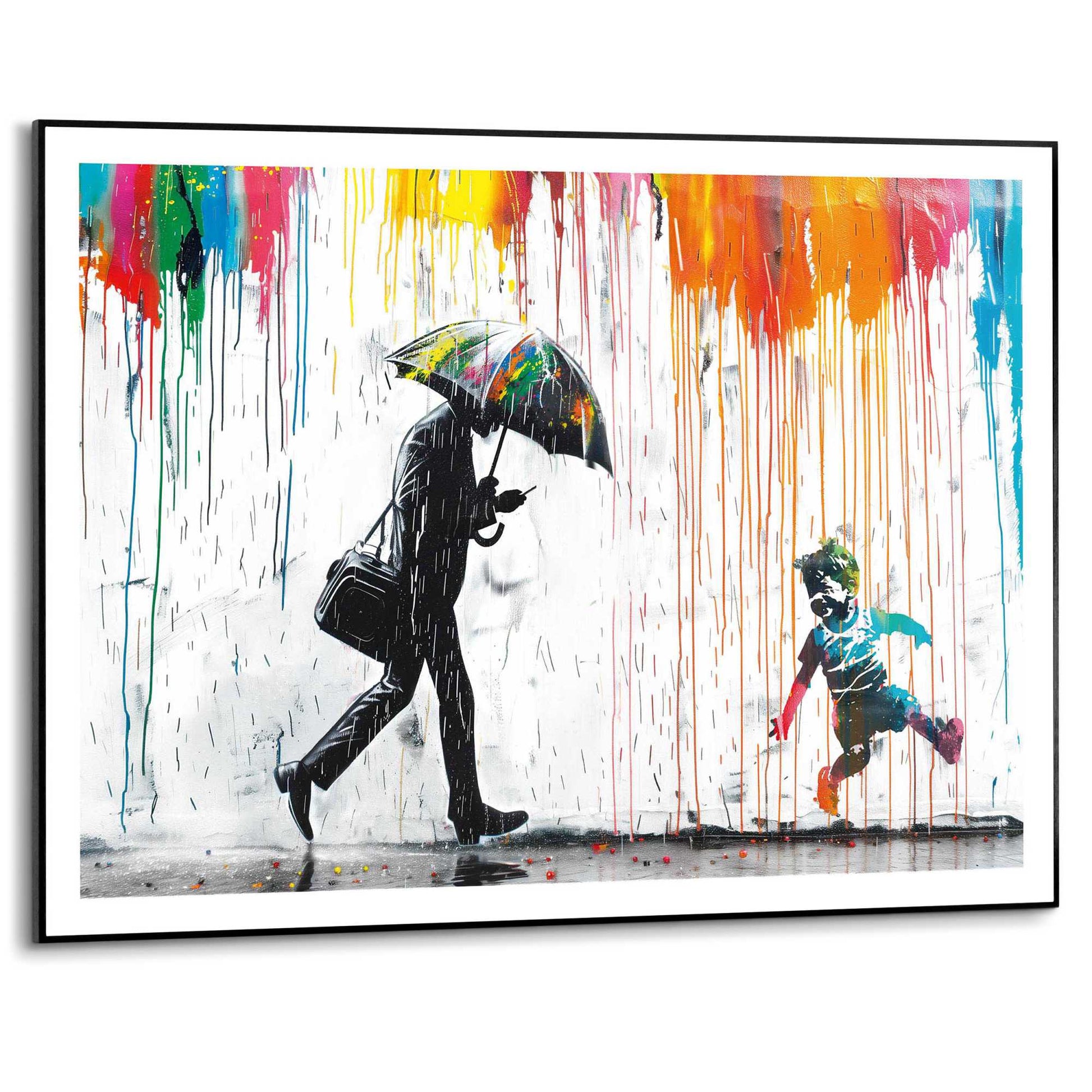 Framed in Black Colour Rain 50x70