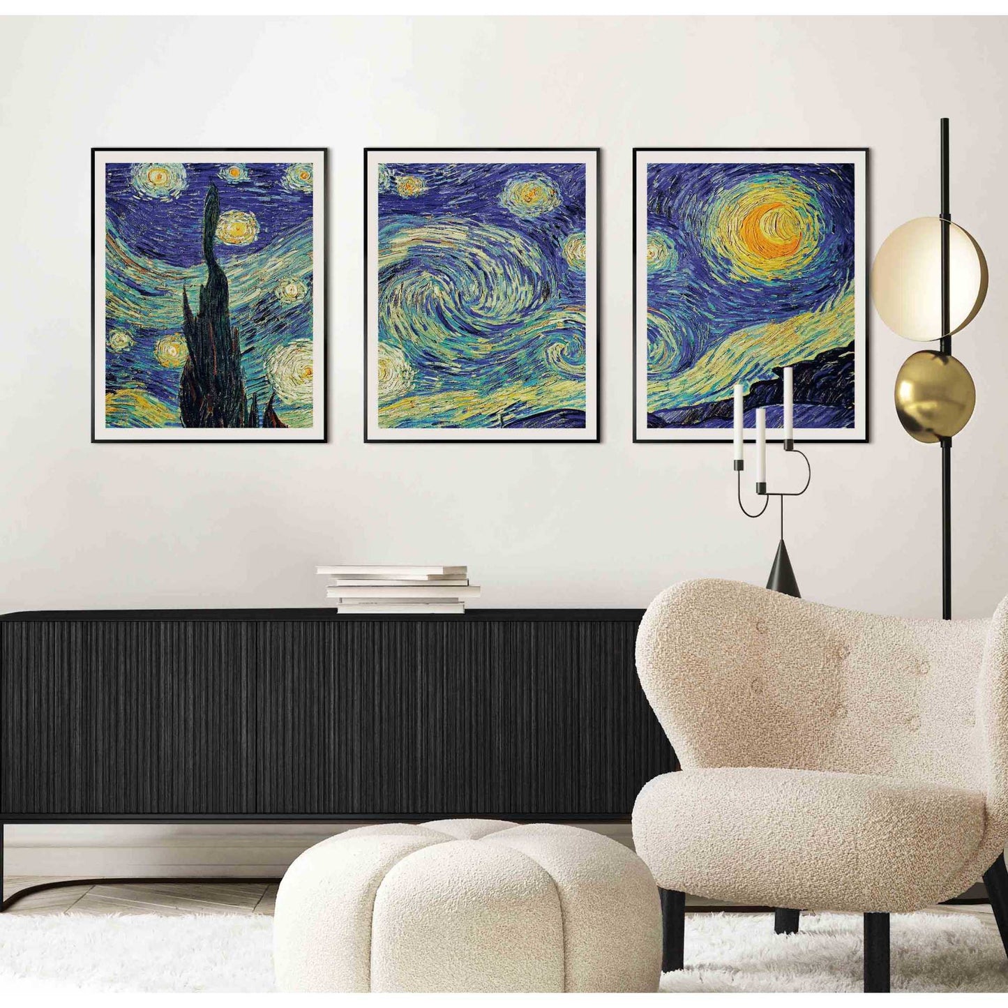 Framed in Black Van Gogh - the starry night 50x40