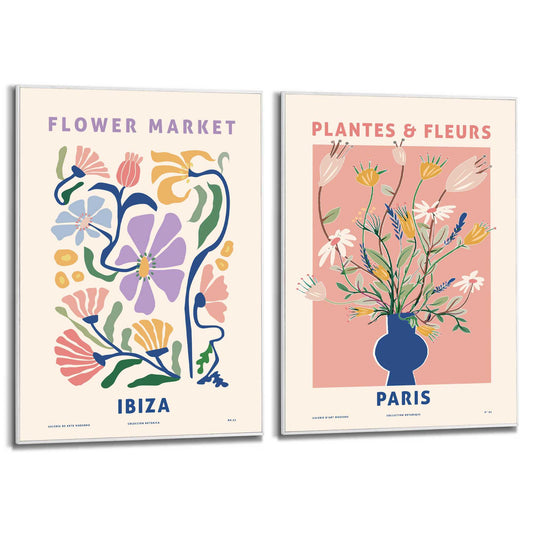 Framed in White Plantes & Fleurs - Paris & Ibiza 70x50