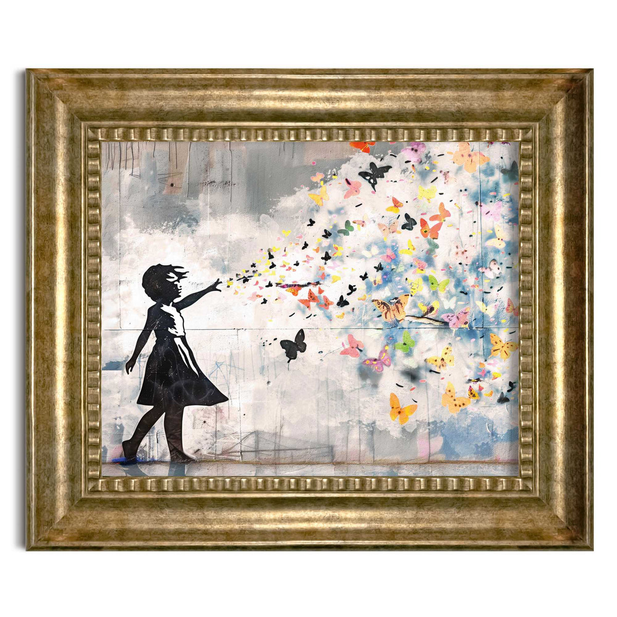Stylish print in baroque frame Balloon Girl Bright 55x65
