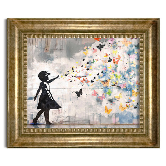 Stylish print in baroque frame Balloon Girl Bright 55x65