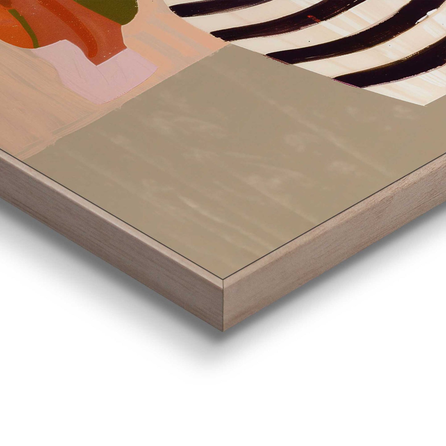 Framed in Wood Vase With Stripes 50x40