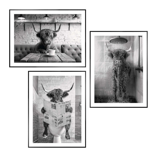Framed in Black Highlander Set 40x30