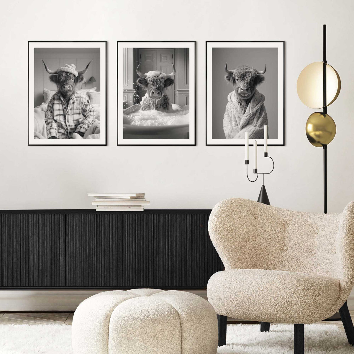 Framed in Black Highlander Set 40x30