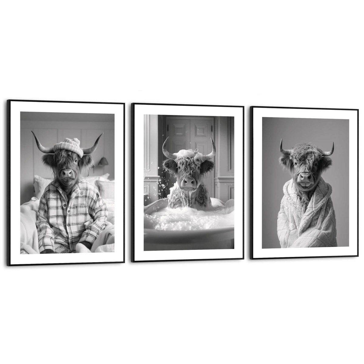 Framed in Black Highlander Set 40x30
