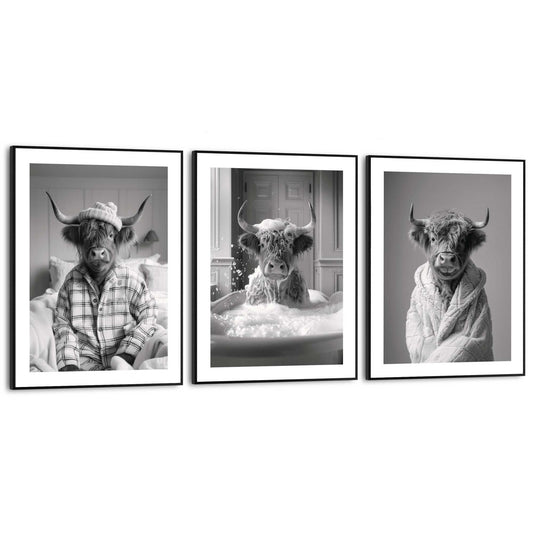 Framed in Black Highlander Set 40x30