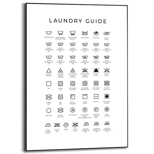 Framed in Black Laundry Guide 70x50