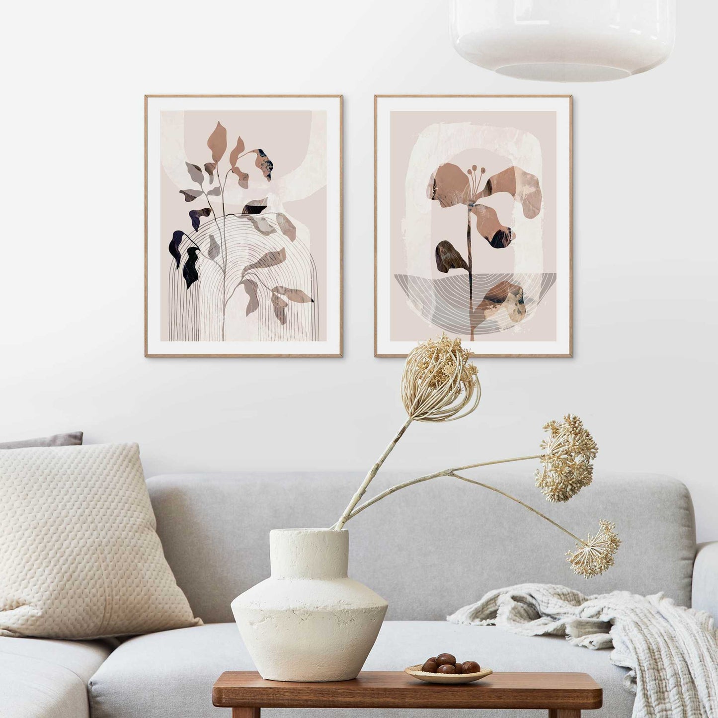 Framed in Wood Graphic Nature Set I 40x30
