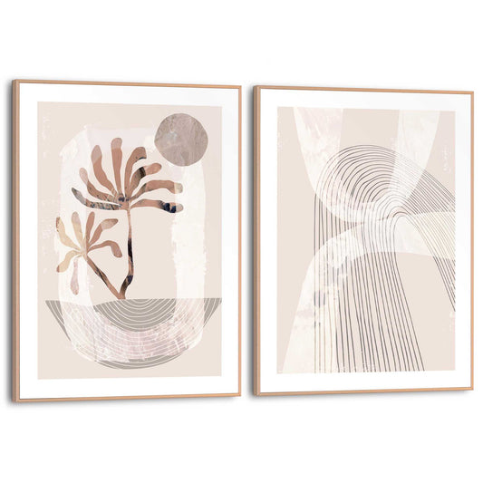 Framed in Wood Graphic Nature Set II 40x30