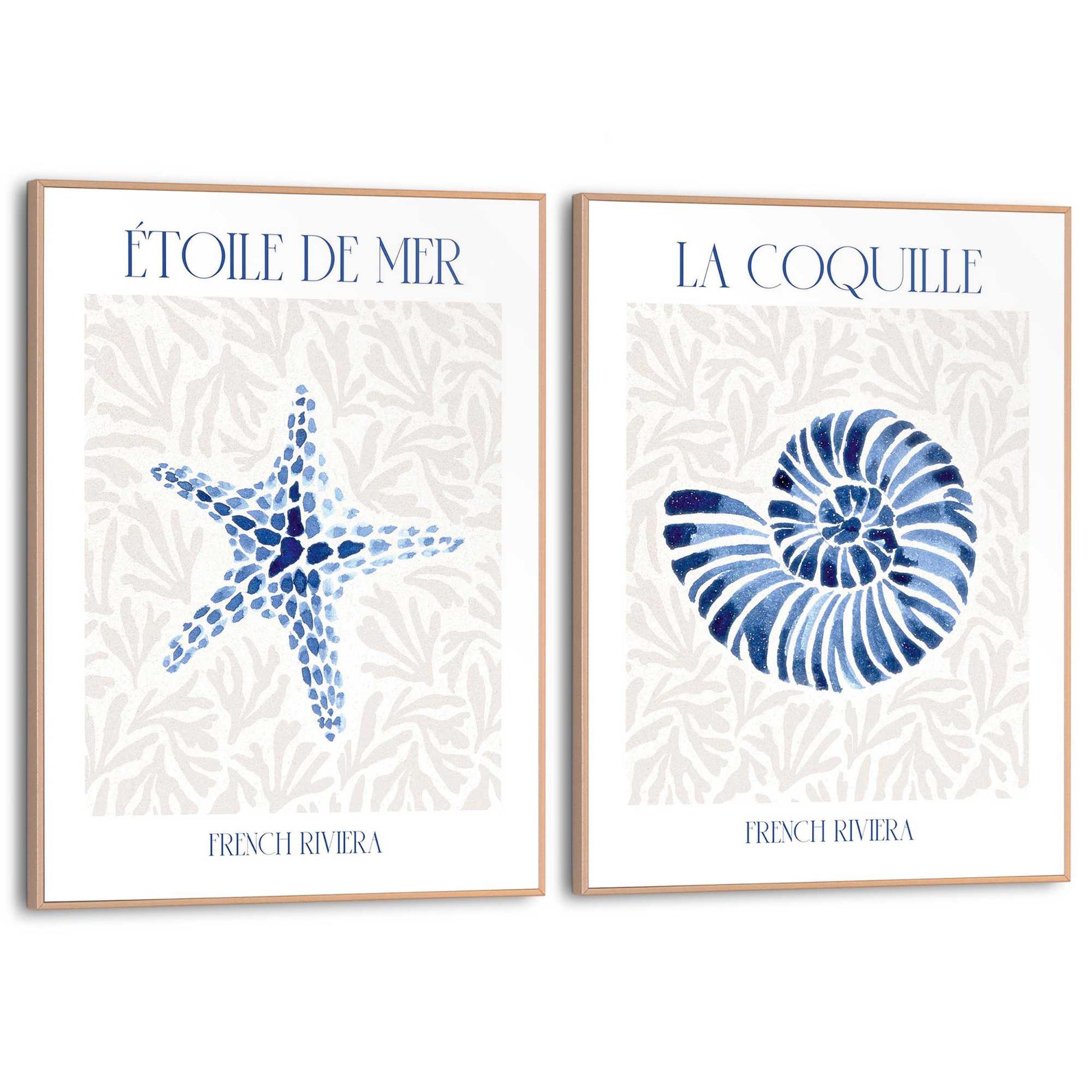 Framed in Wood Maritime Set 40x30