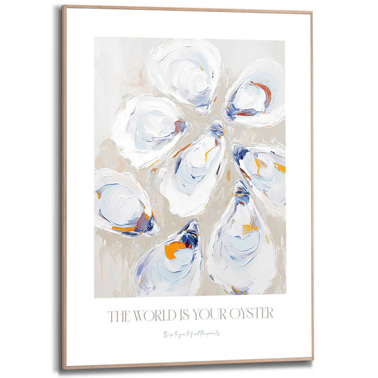 Framed in Wood Oyster 70x50