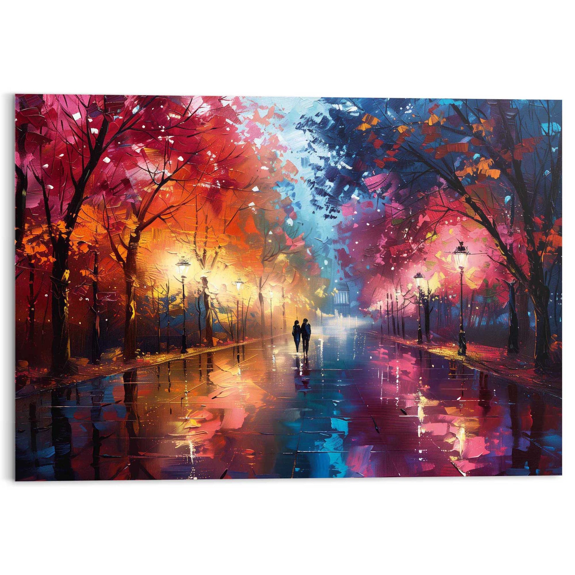 Acrylic painting Evening Walk 50x70