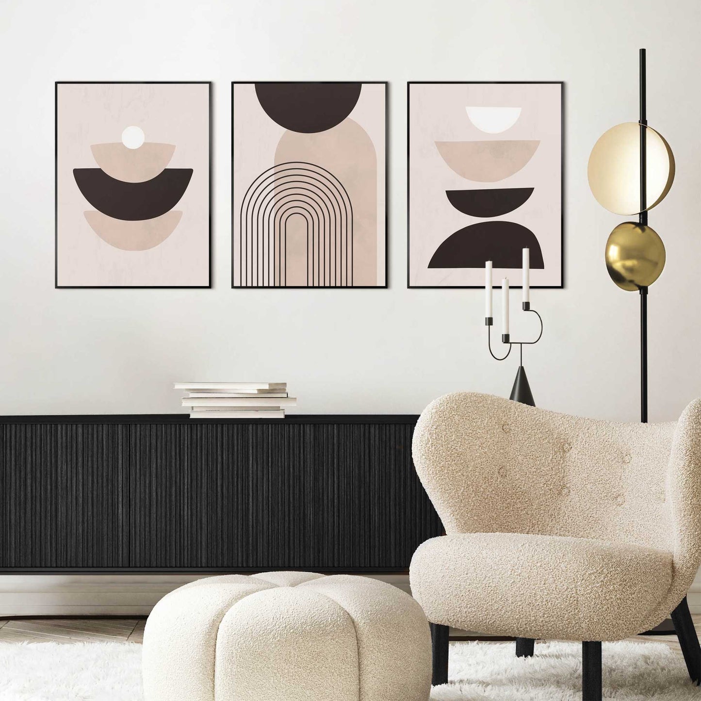 Framed in Black Abstract forms 40x30