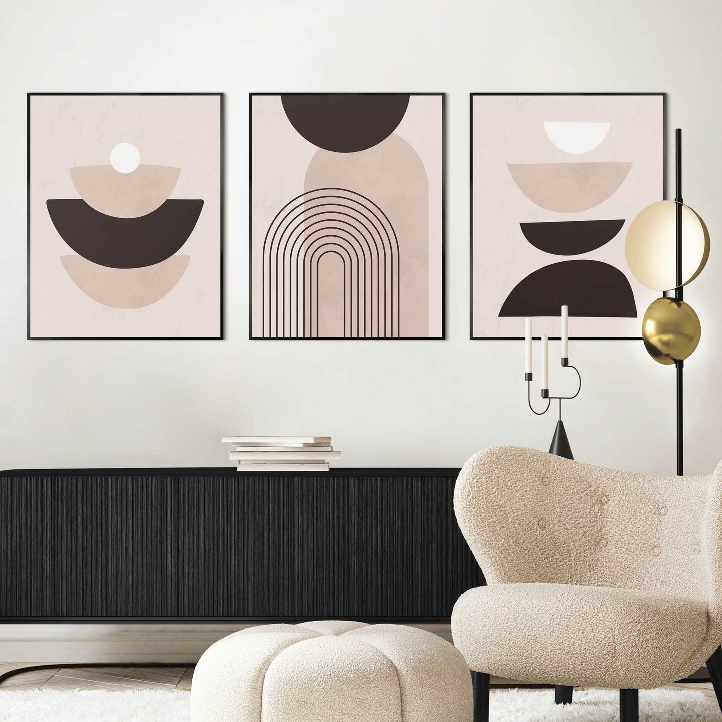 Framed in Black Abstract forms 50x40