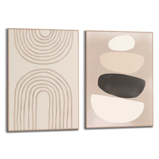 Framed in Wood Abstract Duo 70x50