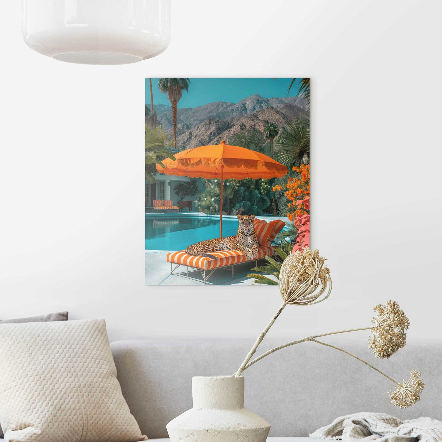 Glass Palm Spring Leopard 49x40