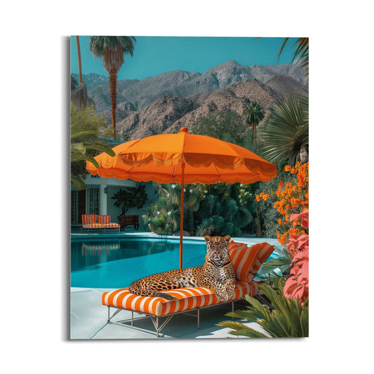 Glass Palm Spring Leopard 49x40