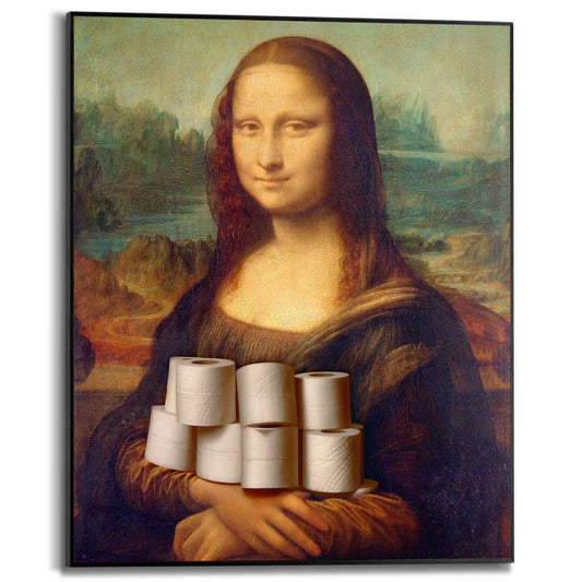 Framed in Black Toilet Mona Lisa 50x40