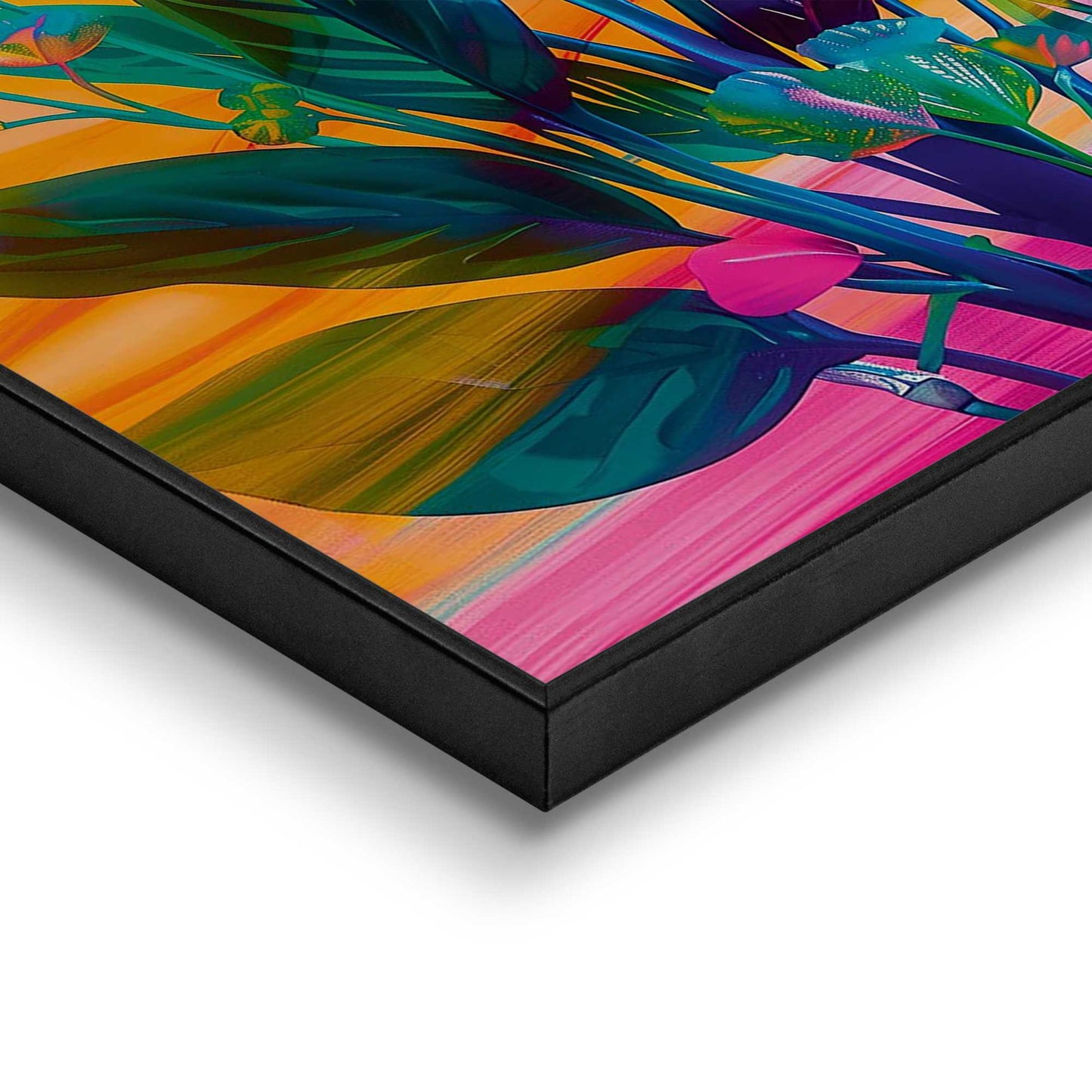 Framed in Black Vibrant Flowers 50x40