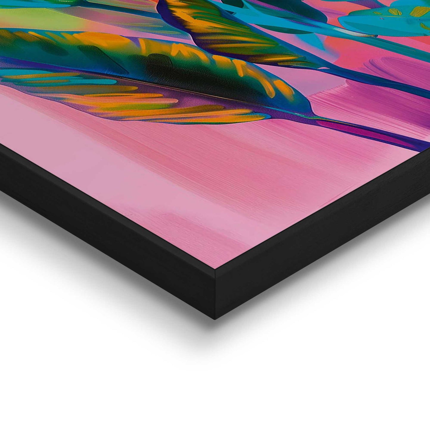 Framed in Black Vibrant Flowers 70x50