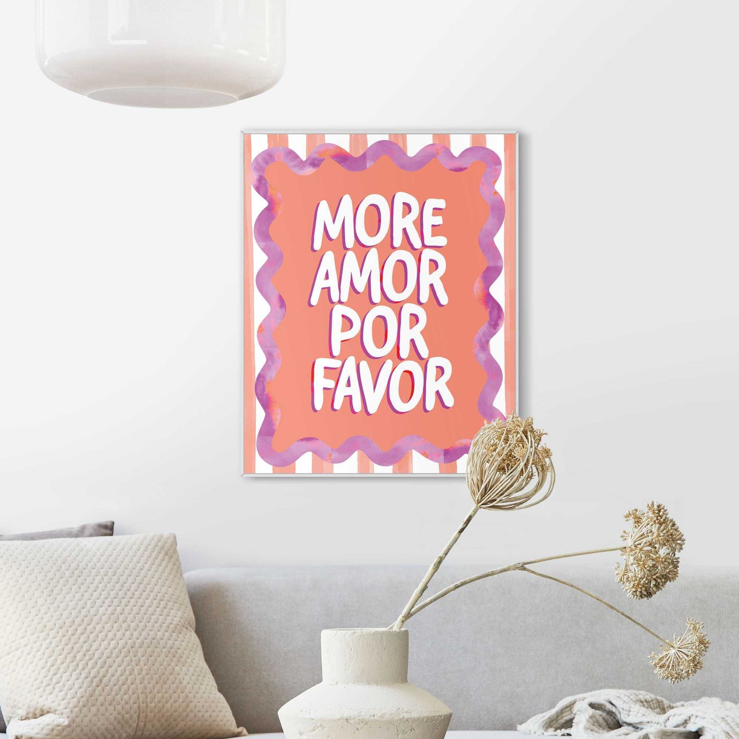 Framed in White More Amor 50x40