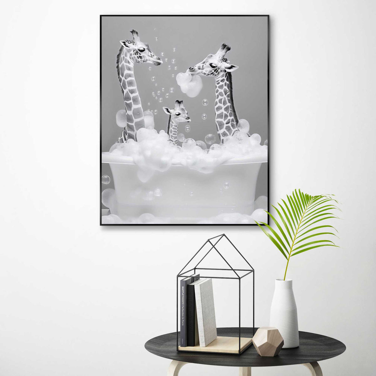 Framed in Black Family Giraffe 50x40