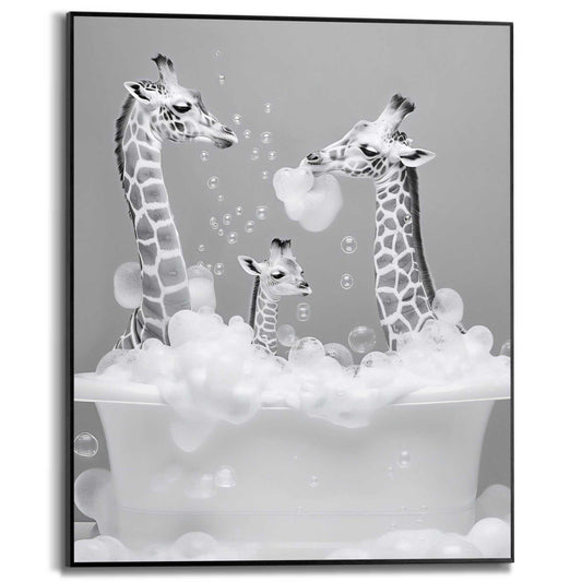 Framed in Black Family Giraffe 50x40