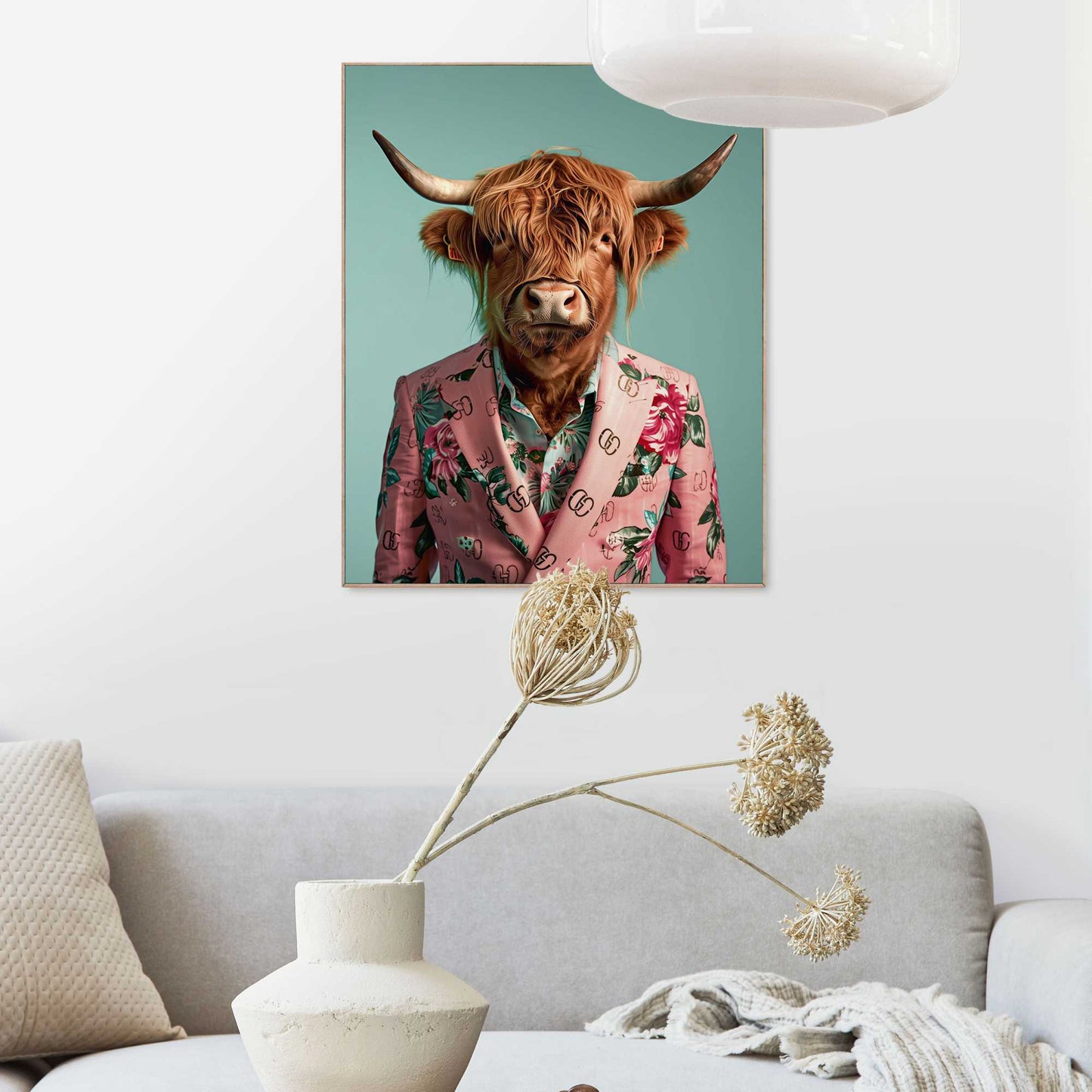 Framed in Wood Highlander Pink Jacket 50x40
