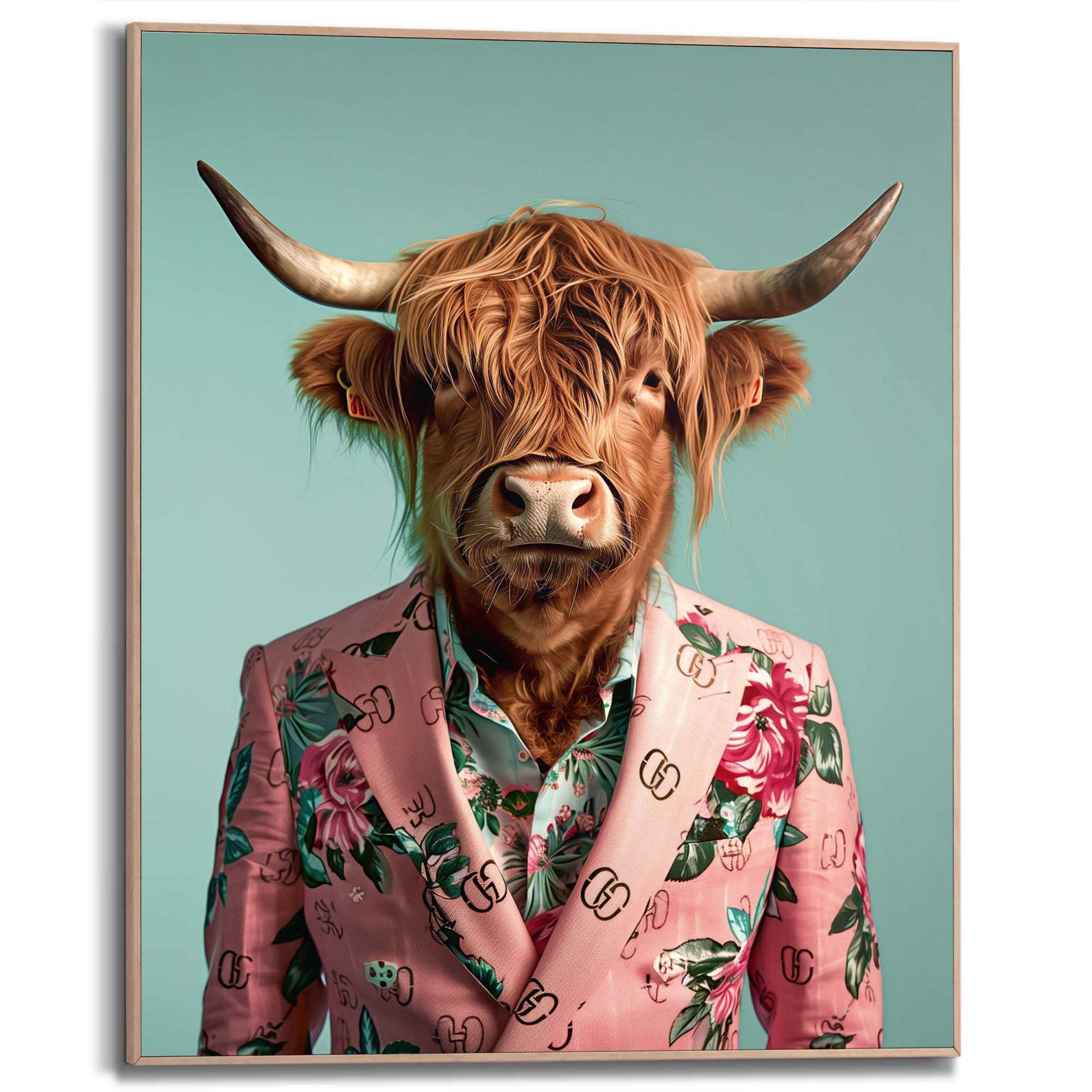 Framed in Wood Highlander Pink Jacket 50x40