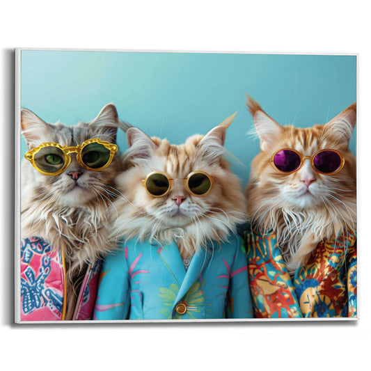 Framed in White Cat Band 40x50