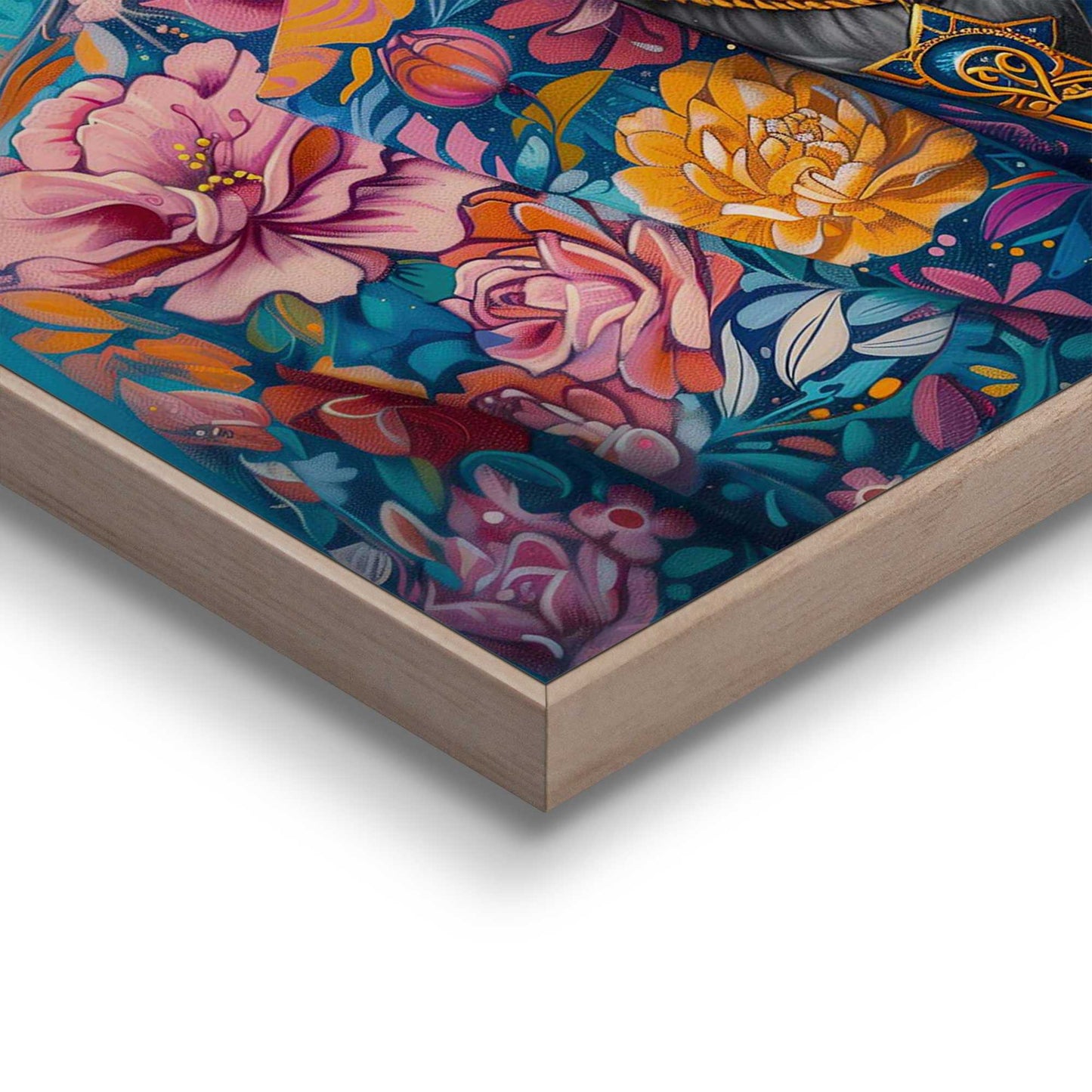 Framed in Wood Dandy Floral Tiger 50x40