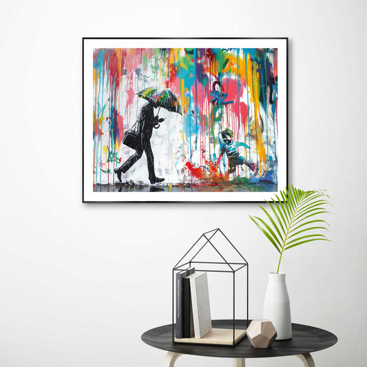 Framed in Black Colourful rain 50x40