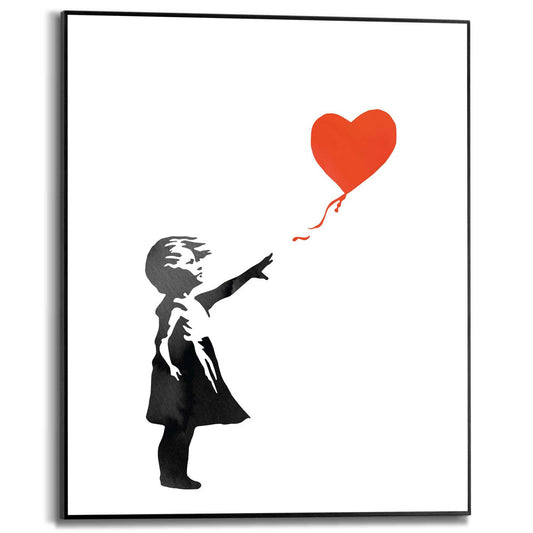 Framed in Black Banksy - girl with red balloon 50x40