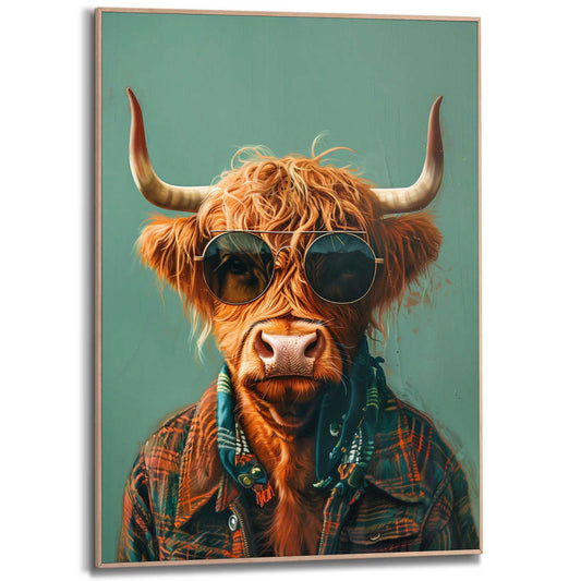 Framed in Wood Vintage Highlander 70x50