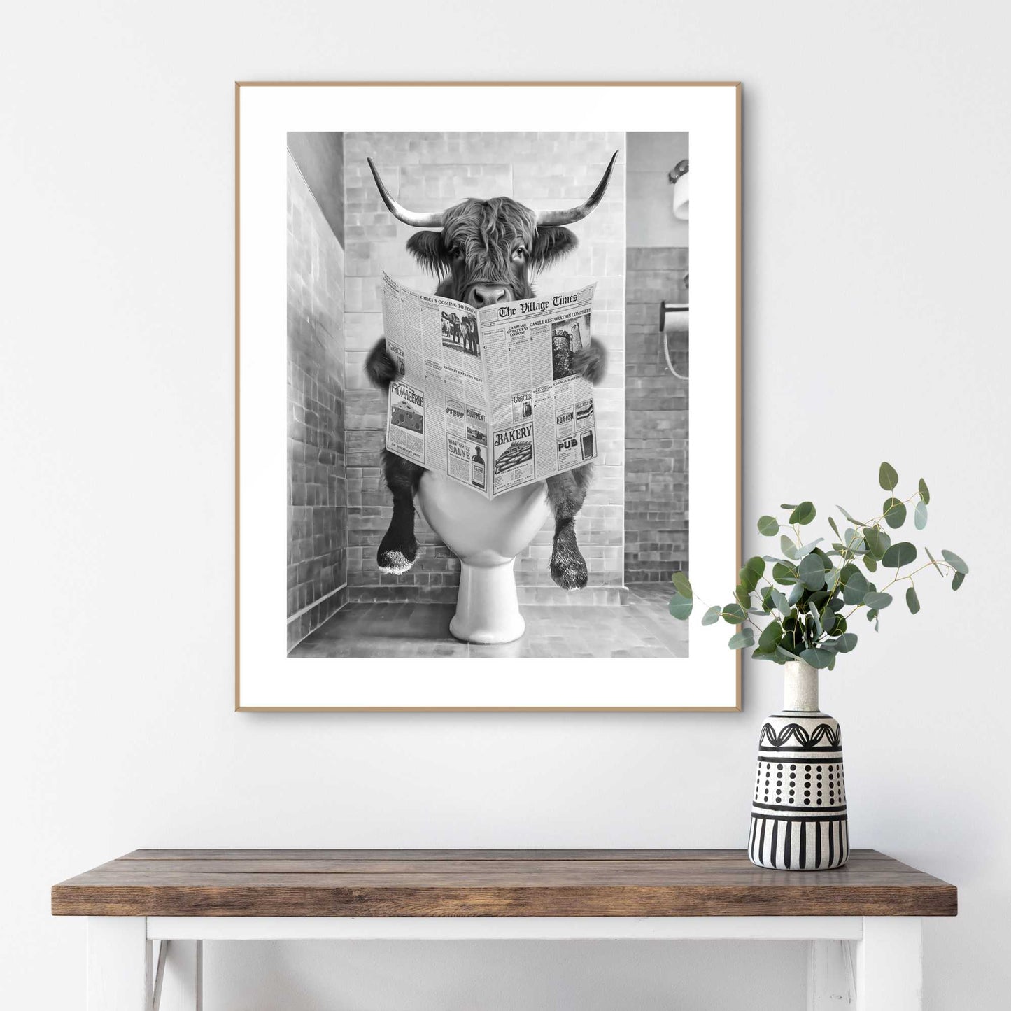 Framed in Wood On the toilet 50x40
