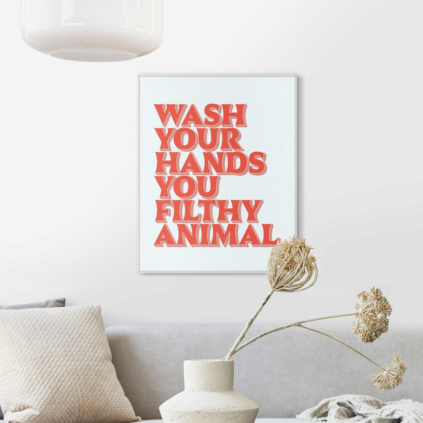 Framed in White Wash Your Hands 50x40