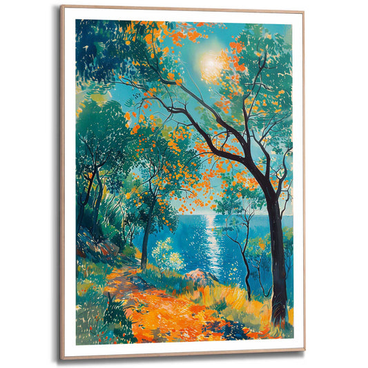 Framed in Wood Autumn path 70x50