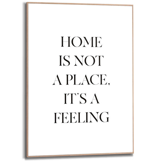 Framed in Wood Home is a Feeling 70x50