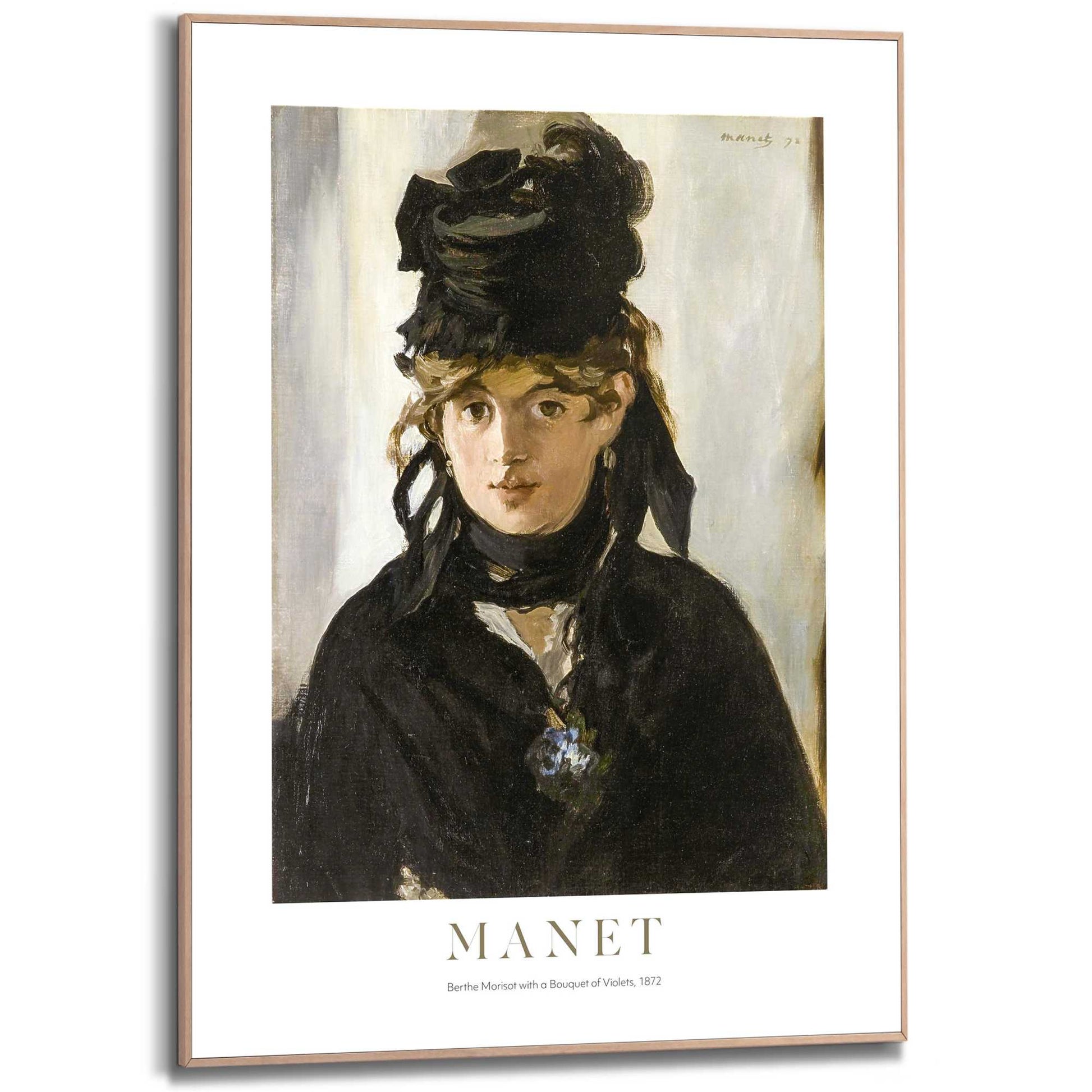 Framed in Wood Manet - Berthe Morisot with a Bouquet of Violets 70x50