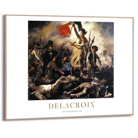 Framed in Wood Eugene Delacroix - liberty leading the people 50x70