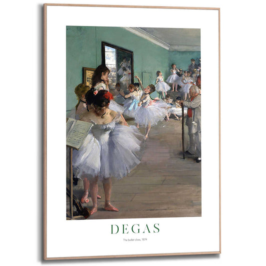 Framed in Wood Edgar Degas - The Dance Class 70x50