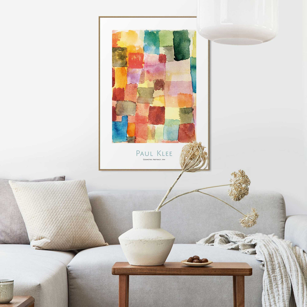 Framed in Wood Paul Klee - Geometrical abstract 70x50